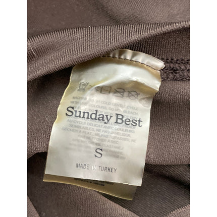 Aritzia Sunday Best Women's Brown Crew Neck Short Sleeve Crop Tee T-shirt Top S