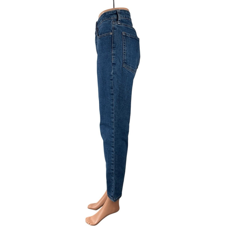 Old Navy  Blue High Rise Slim Boyfriend Classic Straight Mom Denim Jeans Pants 8