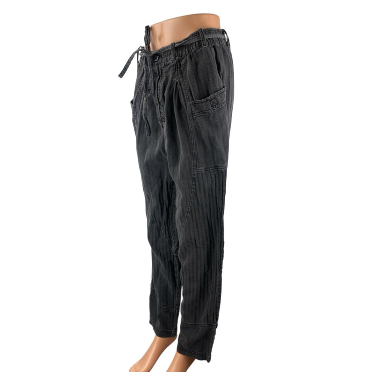Free People Livin' In The City Belted High Rise Baggy Cargo Trousers Pants Sz S