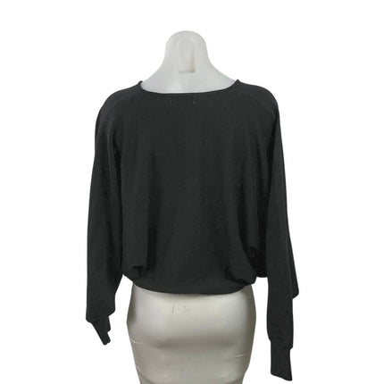 COS Women's Black V Neck Long Dolman Sleeve Relaxed Knit Blouse Top Size XS