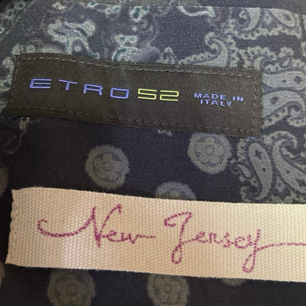 Etro Black Houndstooth Plaid Wool 2-Button Long Sleeve Blazer Coat Jacket 42 US