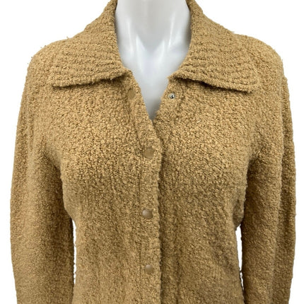 Pendleton Brown Wool Alpaca Long Sleeve Button Down Cardigan Sweater Top Size S