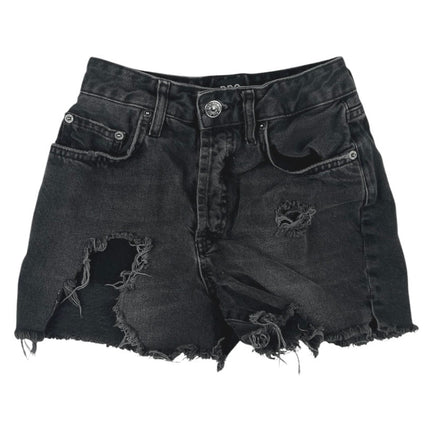 Urban Outfitters Surf Black Distressed High Waist Frayed Denim Jeans Shorts 24