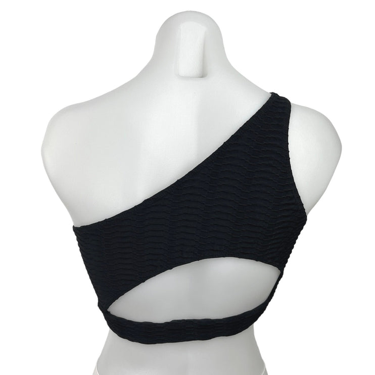 Booty by Brabants Women's Black Sleeveless Lounge One Shoulder Crop Top Size S