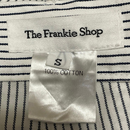 The Frankie Shop Women's White Striped High Rise Barrel Baggy Trousers Pants S