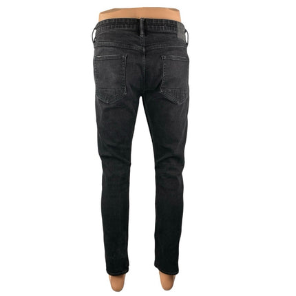 AllSaints Men's Black High Waisted Skinny Leg Slim Fit Denim Jeans Pants Sz 32