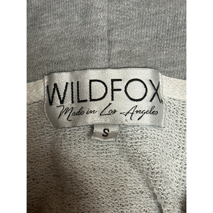 Wildfox Womens Gray Rhinestone Beaded Hoodie Hooded Zip Up Sweatshirt Top Size S