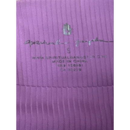 Spiritual Gangster Purple Ribbed Knit High Rise Athletic Leggings Pants Size S