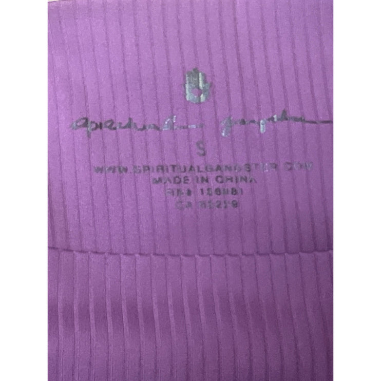 Spiritual Gangster Purple Ribbed Knit High Rise Athletic Leggings Pants Size S