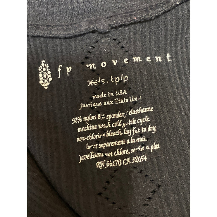 Free People Women's Black 1/4 Zip Long Sleeve High Neck Slim Sweater Top Size XS