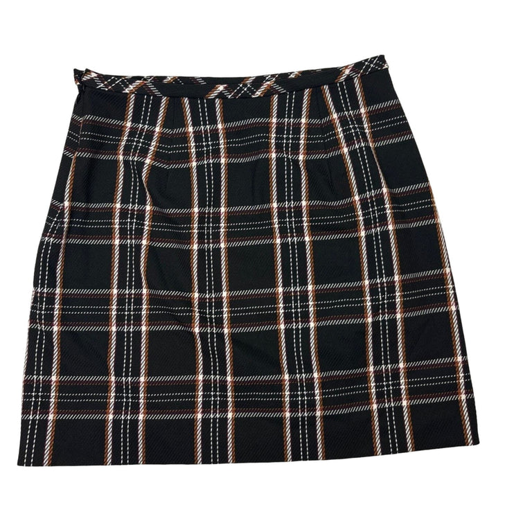 Banana Republic Black Multi Plaid High Waisted Lined A Line Mini Skirt Size 0