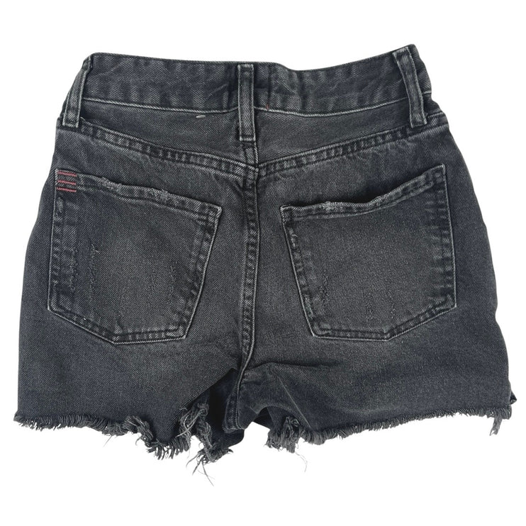 Urban Outfitters Surf Black Distressed High Waist Frayed Denim Jeans Shorts 24