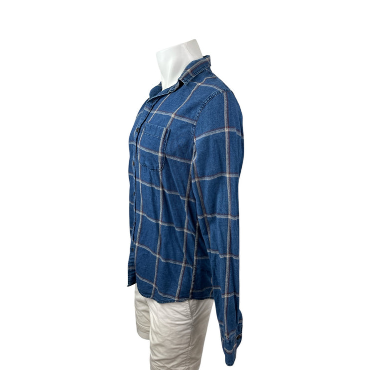 Abercrombie & Fitch Muscle Men's Blue Long Sleeve Button Down Shirt Top Size M