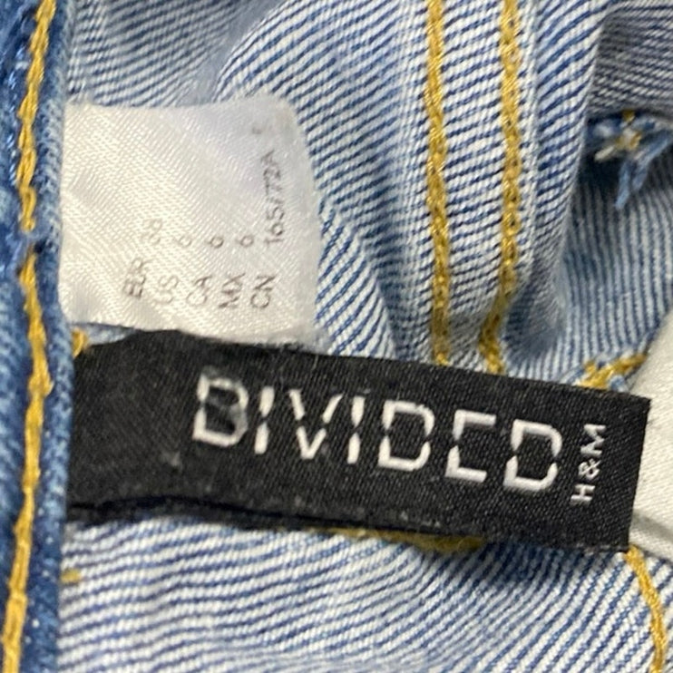 H&M Divided Women's Blue High Waisted Straight Tapered Denim Jeans Pants Size 6