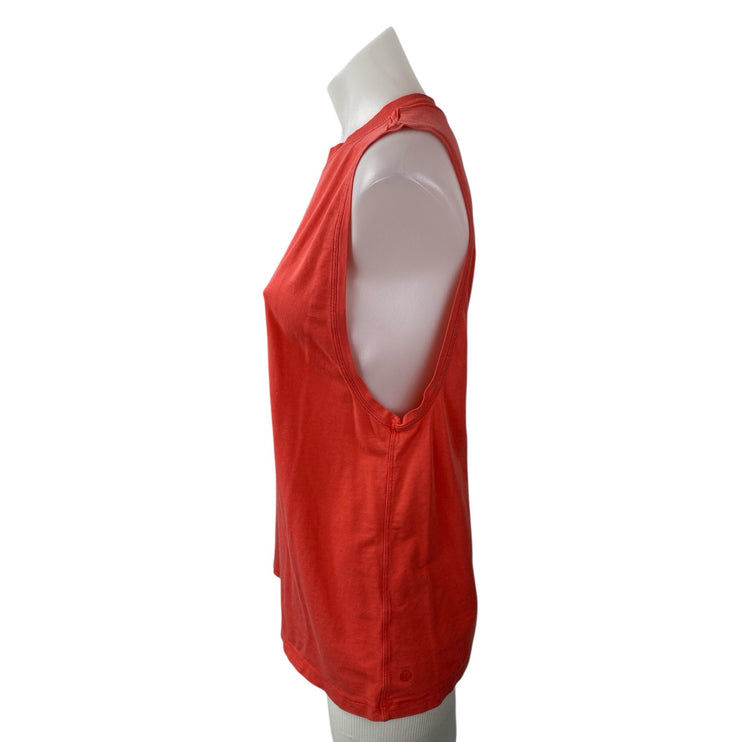 Lululemon Womens Coral Sleeveless Workout Yoga Athletic Muscle Tee Tank Top Sz 3