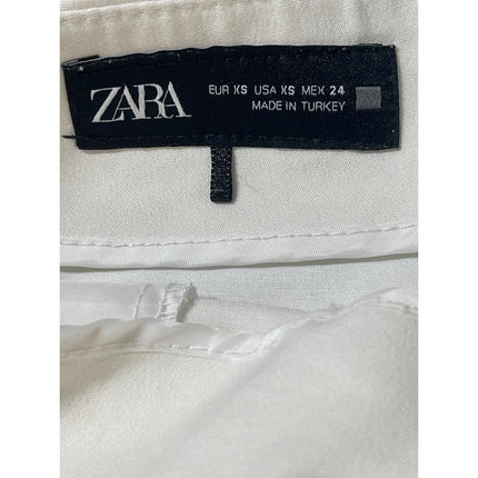 Zara Women's White High Waisted Side Zipper Wide Leg Casual Mini Shorts Size XS