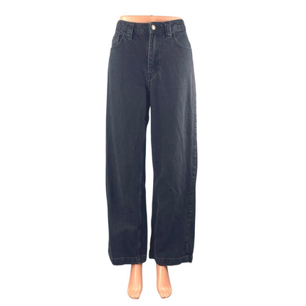 Zara Women's Black High Waisted Baggy Wide Leg Y2k Casual Denim Jeans Size 4