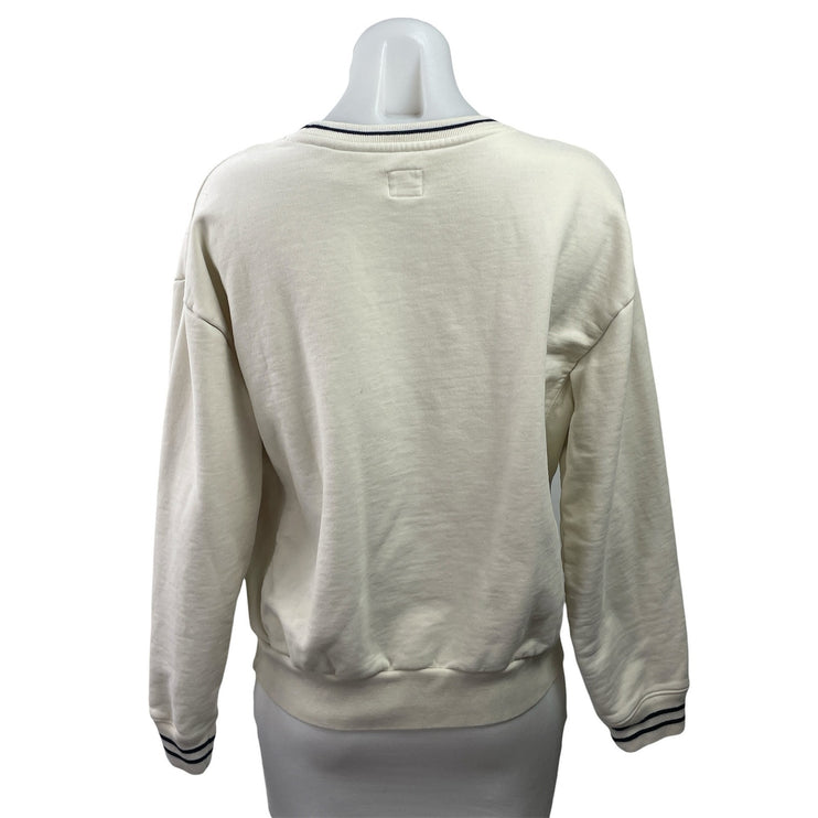 Levi's Graphic Heritage Sport Women's Cream Regatta Flag Sweatshirt Top Size M