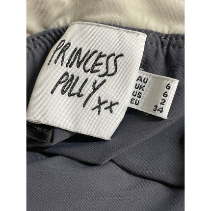 Princess Polly Black Beige Strapless Tube Bandeau Colorblock Crop Top Size 2