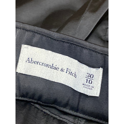NEW Abercrombie & Fitch Women's Black Satin Pleated Wide Leg Trousers Pants 30