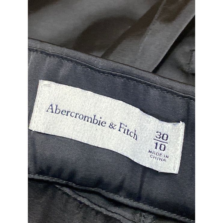NEW Abercrombie & Fitch Women's Black Satin Pleated Wide Leg Trousers Pants 30