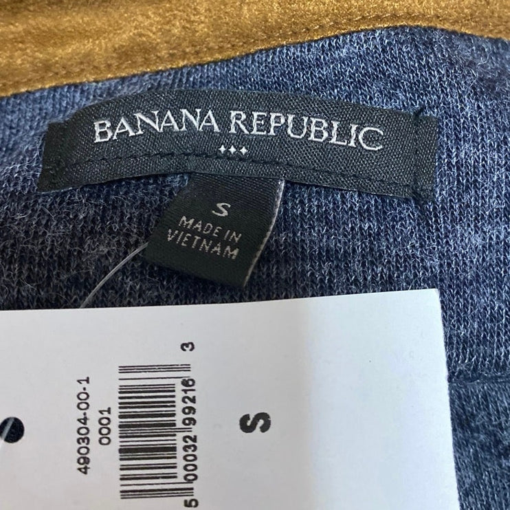 NEW Banana Republic Men's Gray Long Sleeve Casual Henley T Shirt Tee Top Size S