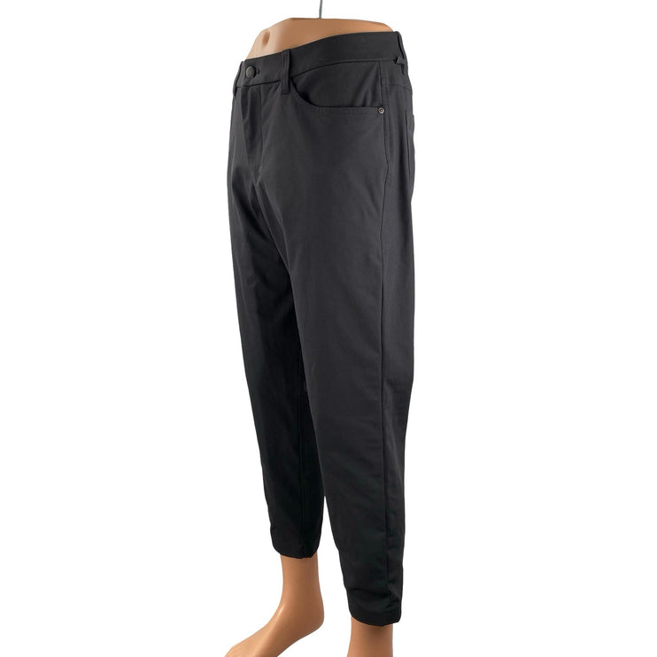 Lululemon Men's Black Mid Rise Straight Leg Casual Chino Trousers Pants Size 34