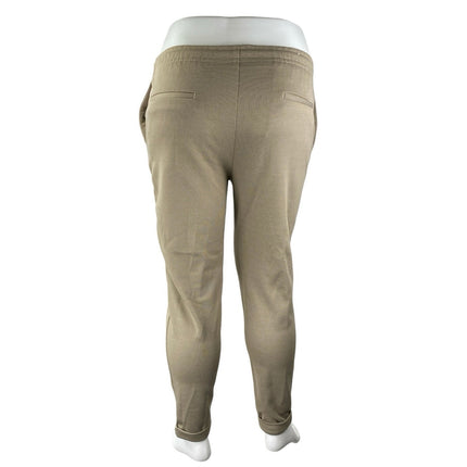Zara Women's Beige Khaki Tan Drawstring High Rise Tapered Sweat Pants Size XL