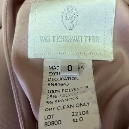 Watters & Watters Pink Halter Pleated Sleeveless Cropped Blouse Top Size 0