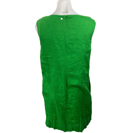 Pedro Del Hierro Women's Green Sleeveless V Neck Tank Mini Shift Dress Size 6
