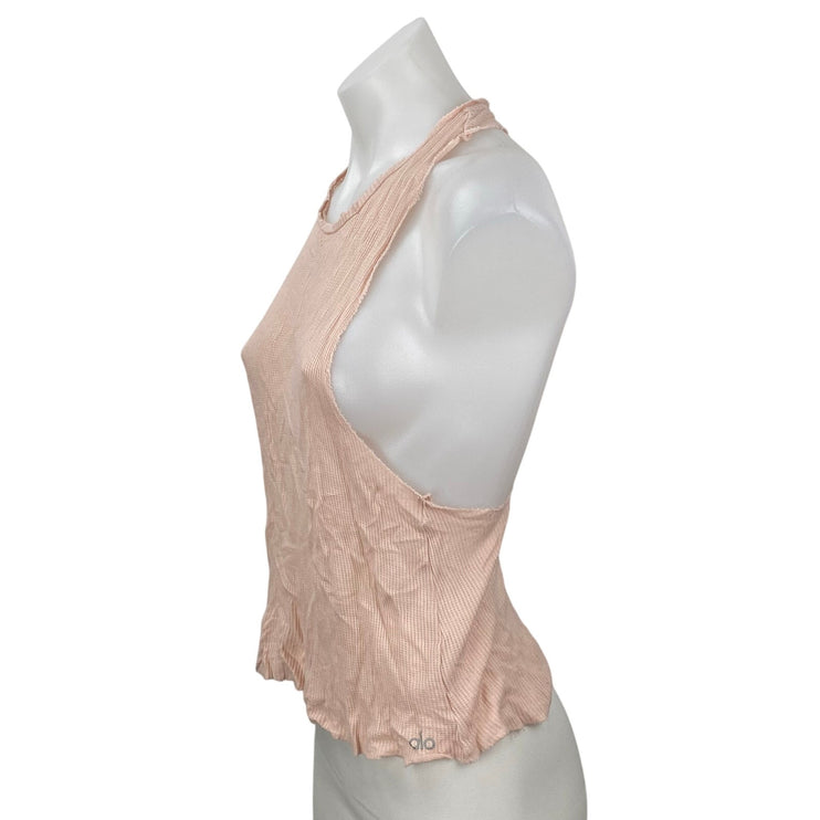 Alo Yoga Coral Peach Pink Racerback Workout Running Athletic Tank Top Size S