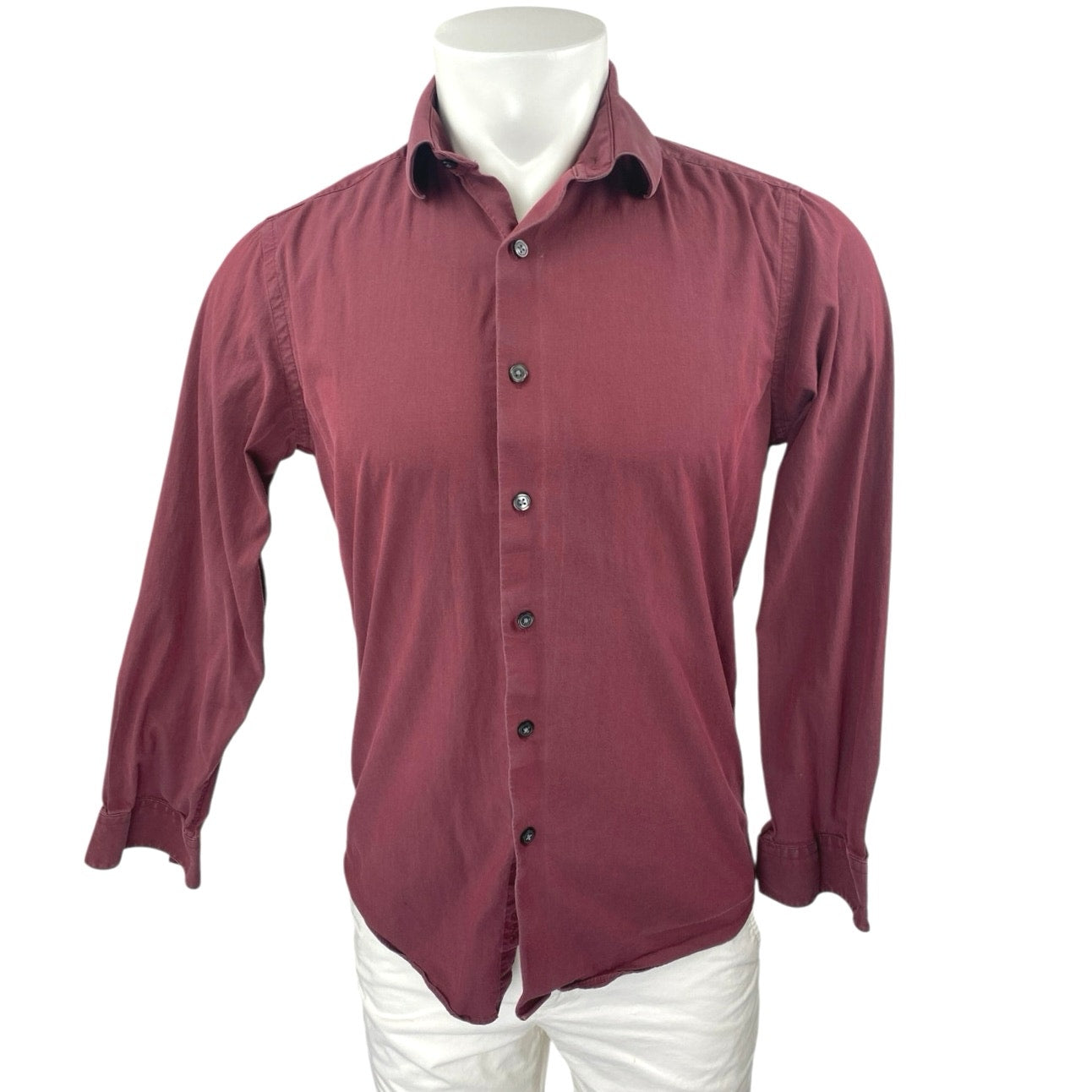 APT. 9 Men's Red Maroon Slim Fit Collared Long Sleeve Button Down Shir Brie APT. 9 Men's Red Maroon Slim Fit Collared Long Sleeve Button Down Shir Brie