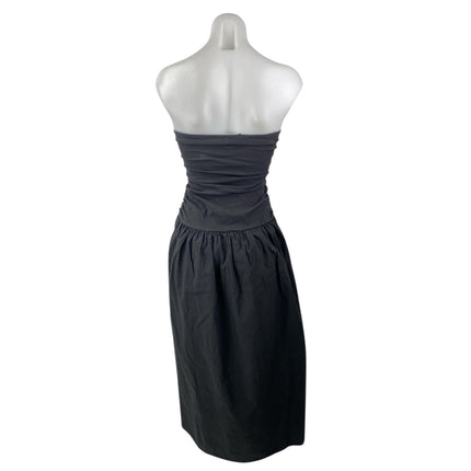 PrettyLittleThing Black Strapless Sleeveless Midi A-Line Tank Tube Dress Size 2