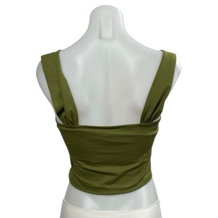 Abercrombie & Fitch Women's Green Sweetheart Neck Sleeveless Crop Tank Top Sz M