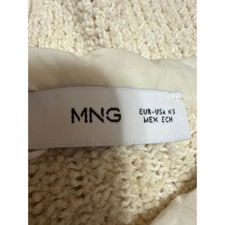 MNG Mango Women's Cream Sleeveless Knit Crew Neck Sweater Tank Top Size XS