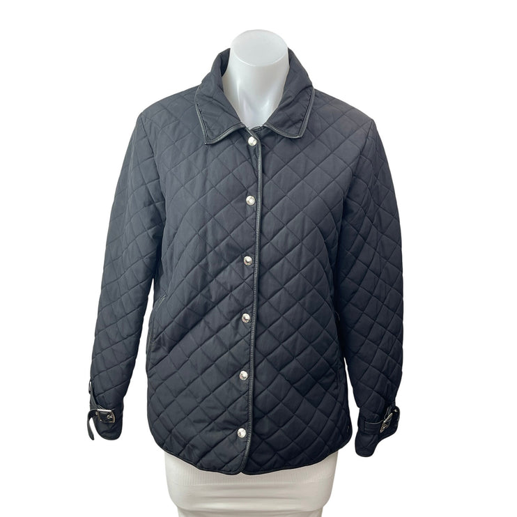 Coach Leatherware Women's Black Puffer Quilted Long Sleeve Coat Jacket Size M