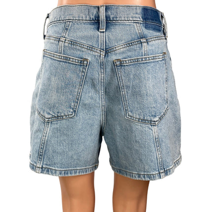 Abercrombie & Fitch The Dad Women's Blue Light Wash Cargo Denim Jean Shorts 28/6