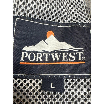 PortWest Men's Black Hoodie Hooded Waterproof Workwear Rain Coat Jacket Size L