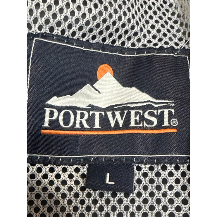 PortWest Men's Black Hoodie Hooded Waterproof Workwear Rain Coat Jacket Size L