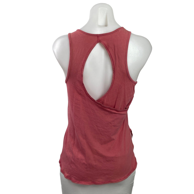 Lululemon Womens Pink Cutout Back High Low Yoga Workout Athletic Tank Top Size M
