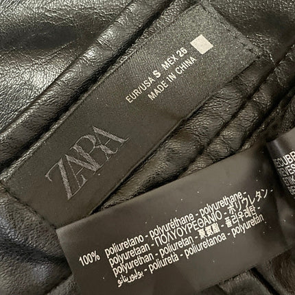 Zara Women's Black Leather High Waisted Fitted Maxi Straight Pencil Skirt Size S