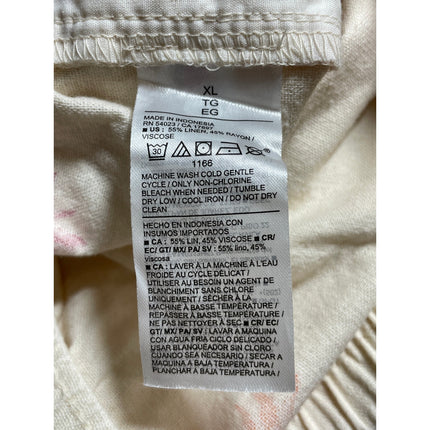 NEW Old Navy Women's Cream Linen Floral Elastic Waist Casual Summer Shorts XL