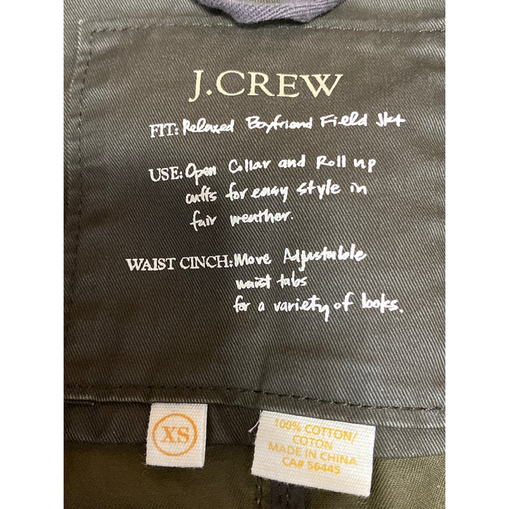 J. Crew Downtown Field Women's Army Green Military Utility Coat Jacket Size XS