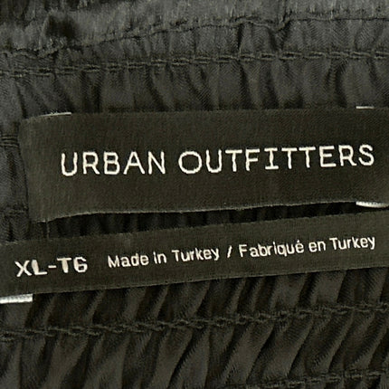 Urban Outfitters Black Satin Silk Smocked Cami Camisole Tank Crop Top Size XL