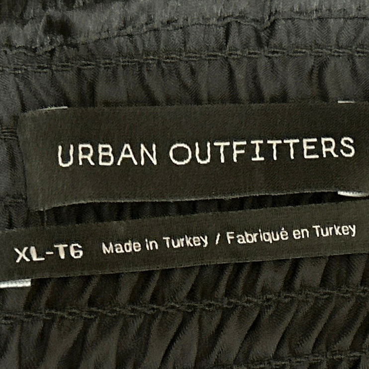 Urban Outfitters Black Satin Silk Smocked Cami Camisole Tank Crop Top Size XL