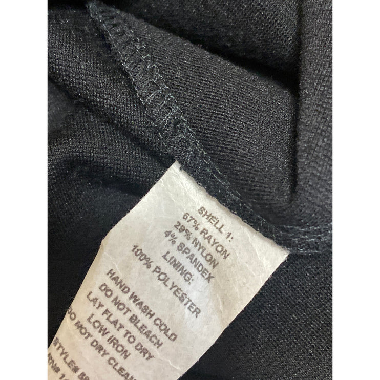 Monteau Women's Black Sleeveless Scallop Pleated Cami Tank A Line Mini Dress L