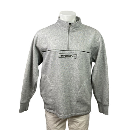 New Balance Essentials Winter Men's Gray 1/4 Zip Sweatshirt Sweater Top Size L