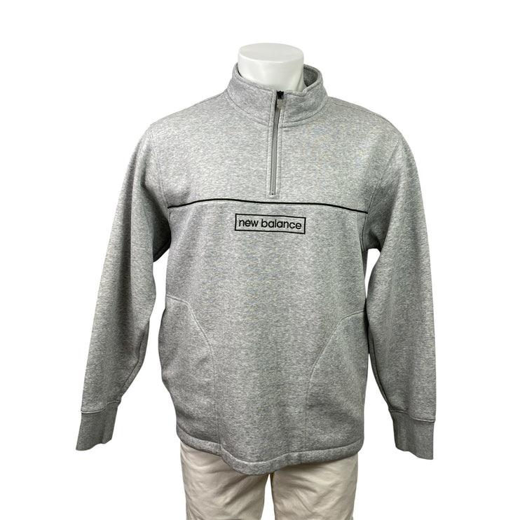 New Balance Essentials Winter Men's Gray 1/4 Zip Sweatshirt Sweater Top Size L