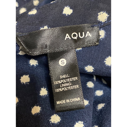 Aqua Women's Blue Polka Dots Button Down Short Cap Sleeve Jumpsuit Romper Size S