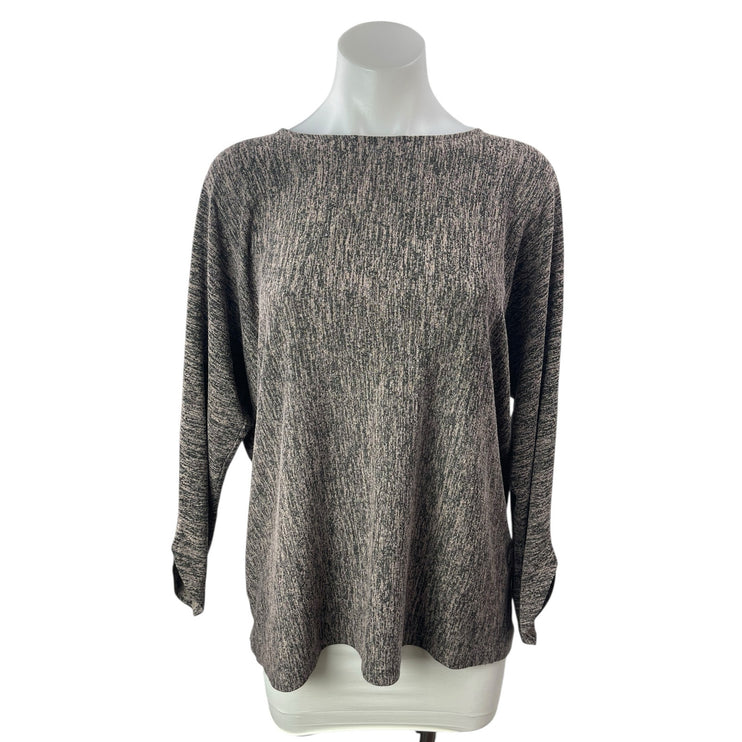 COS Women's Gray Long Sleeve Boat Neck Knit Pullover T Shirt Blouse Top Size M